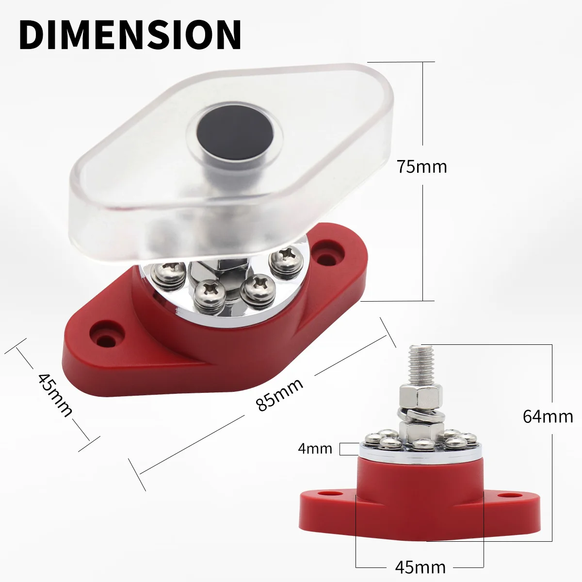 48V DC M10 Battery Power Distribution Terminal Block / Junction Post