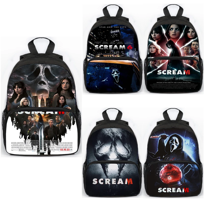 

Movie Scream 6 Backpack for School Boys Girls Cartoon Bookbag Kids Student Knapsack Horror Movies Schoolbag Zipper Laptop Bag