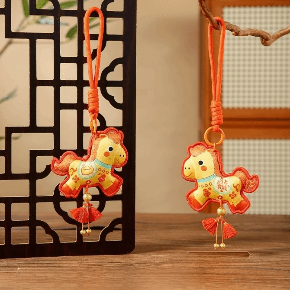 Embroidered Horse Pendant Year of The Horse Chinese Style Chinese New Year Decoration Zodiac Multicolor