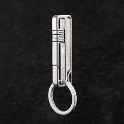 Titanium Keychain: Durable Belt Carabiner with Ring and Buckle - Lightweight EDC Accessory (T - Square Lite)