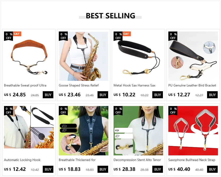 PU Echtes Leder Vogel Halterung Alto Tenor Sopran Saxophon Neck Strap Harness Elektrische Blasrohr Strap Erwachsene Kinder Sax Strap – Detail 1
