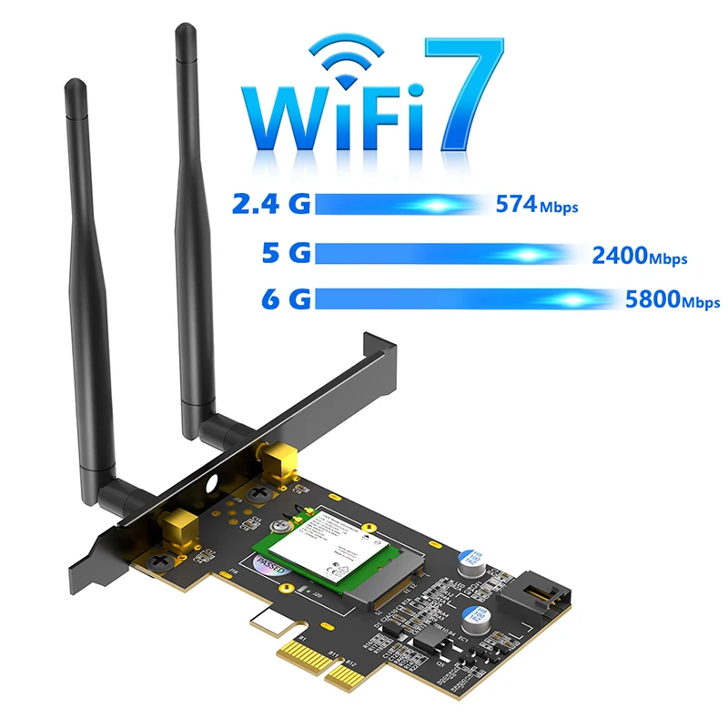 새로운 PCIe X1-M.2 WiFi 블루투스 어댑터(방열판 포함) 블루투스 케이블 지원 A+E 키 M.2 듀얼 밴드 2.4GHz/5GHz 네트워크 모듈