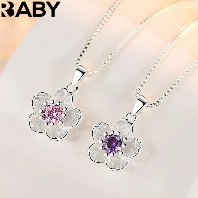 

925 sterling silver new woman Brand Fashion Fresh Rose Handmade Cherry Necklace Pendant Cute Peach Pendant Luxury Jewelry