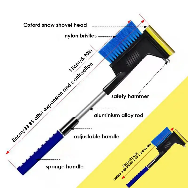 Univerzális autó Havazik ásó ecsettel Innovatív Design Rezisztens Szélvédőüveg tisztító Kaparás Munkaeszköz Levehető snows mossa szerszámok