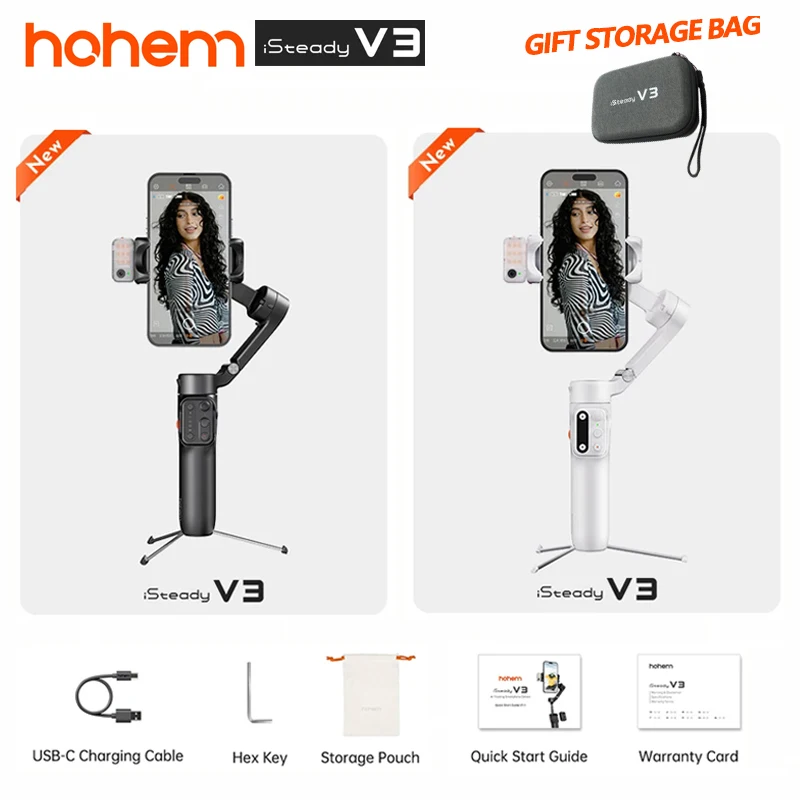 hohem iSteady M6 Gimbal Stabilisator für Smartphone, 3-Achsen Handy Gimbal Eingebautes OLED