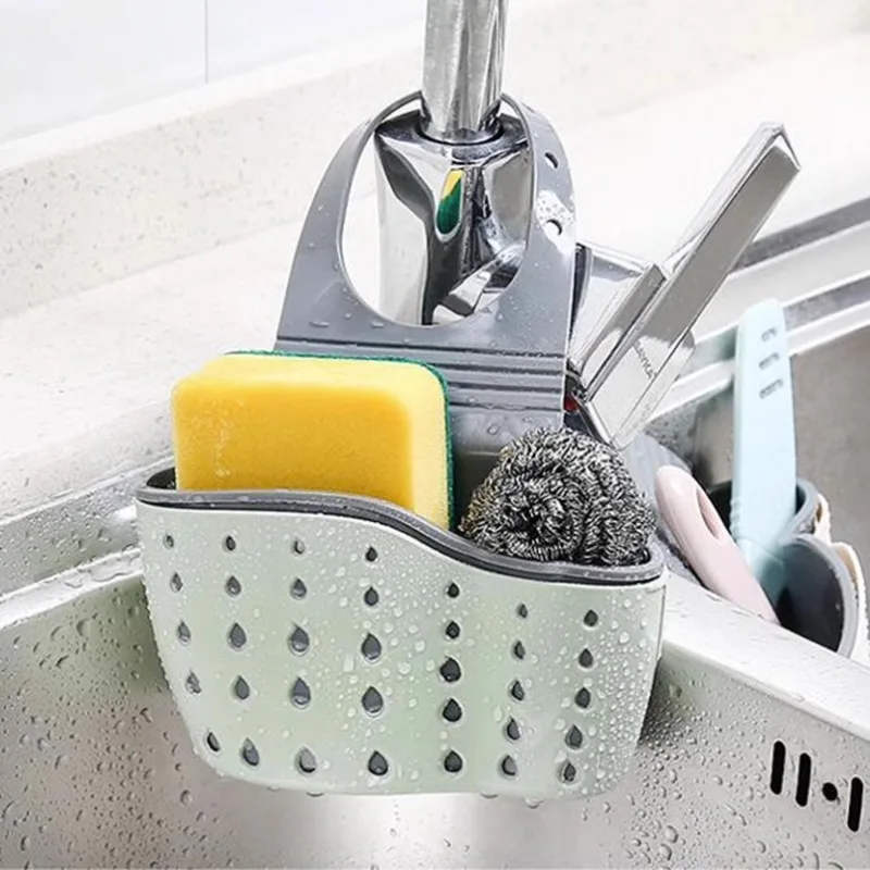 

Hanging Sink Sponge Baskets - Adjustable Kitchen Bathroom Bathtub Shower Faucet Storage Sink Faucet-Hanging