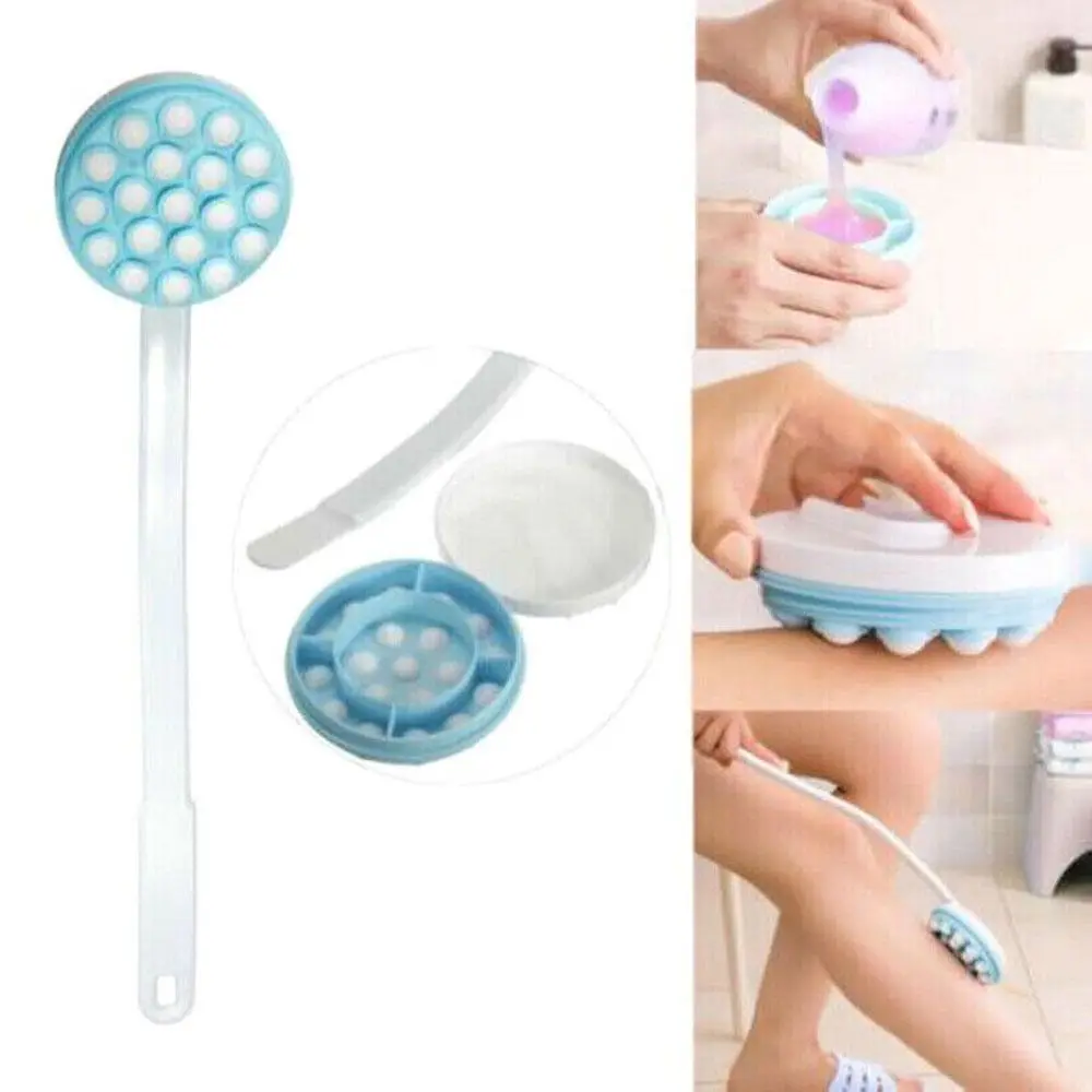 Multi-functional Bath Brush Long Handle Bath Brush Body Cream Lotion Applicator Back Massager Scrubber SPA 6