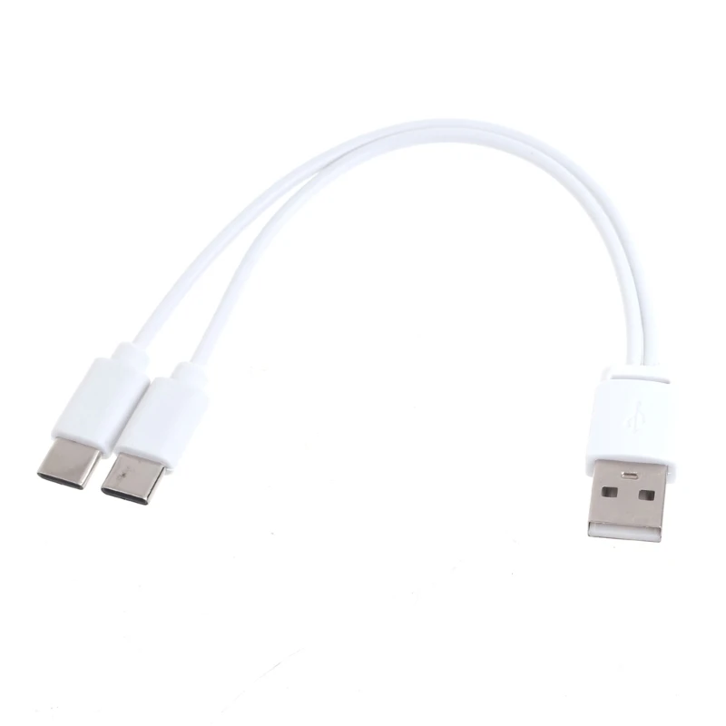 JSADZKJ Cavo splitter USB-C da USB-A a doppio cavo Type-C a spirale 2 in 1 cavi di ricarica veloce USB3.0 per auto, telefoni cellulari, laptop e dispositivi di tipo C 5.9FT