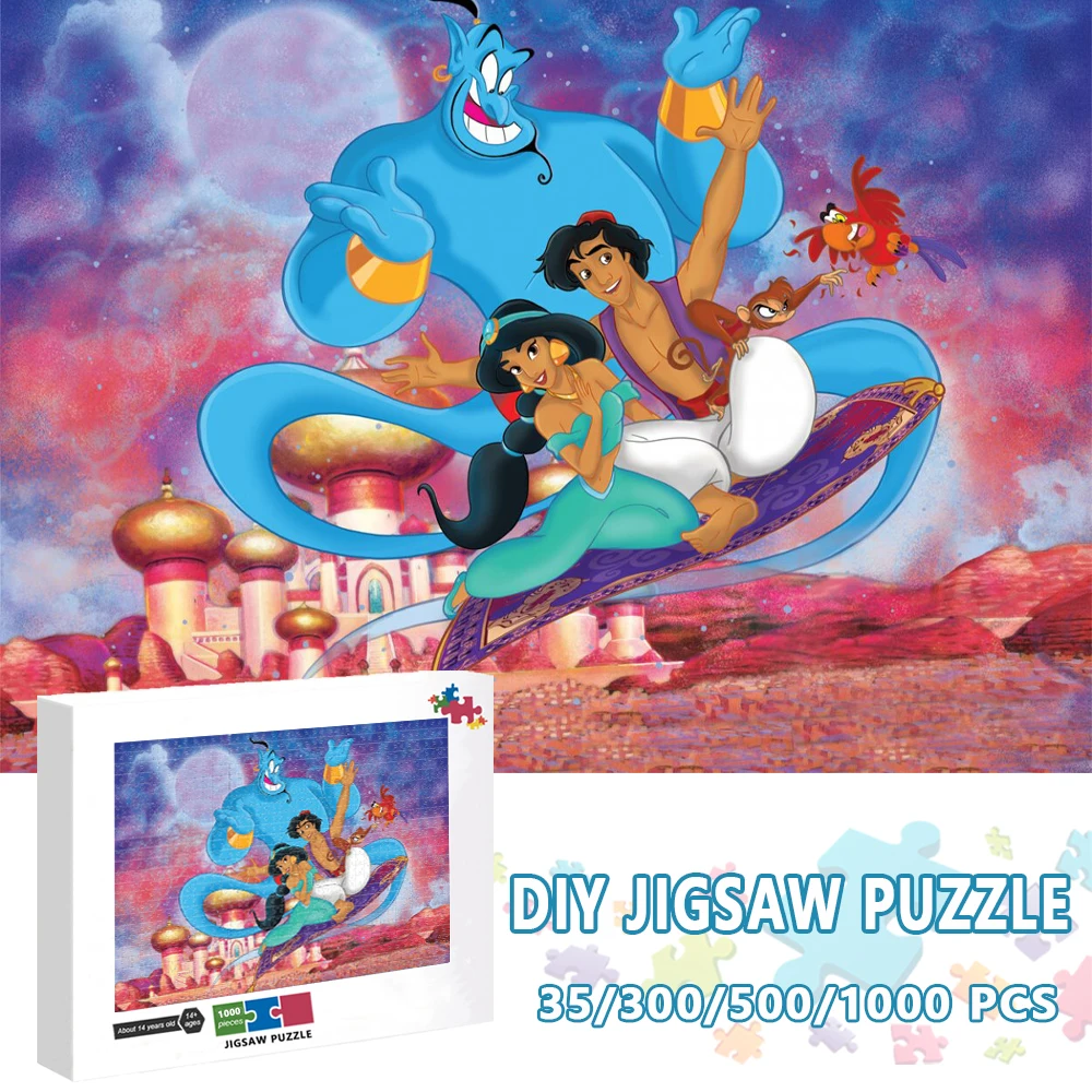 

Disney Princess Jasmine Jigsaw Puzzle Aladdin 300/500/1000 Pieces Puzzle Educational Toys for Children Adult Decompression Gifts