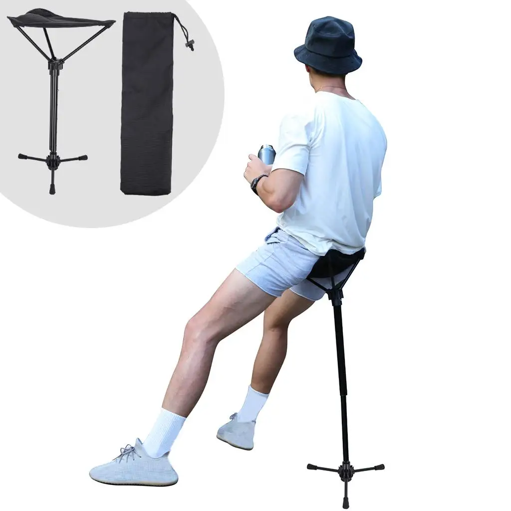 Folding Chair Retractable Stool Heavy Duty Slacker Chair Collapsible Camping Rest Seat