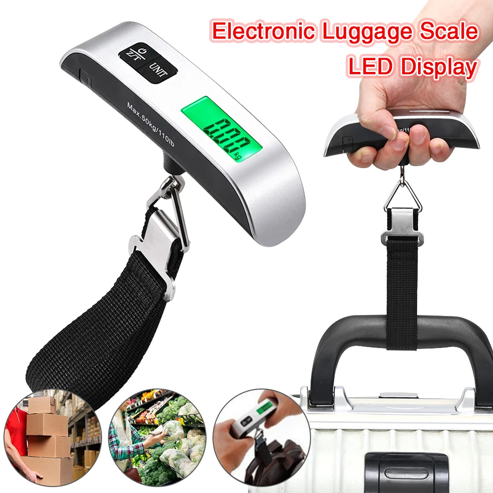 Portable Luggage Scale High Precision Travel Digital Hanging Scales With  Hook LCD Display 50kg 110lbs Electronic Fishing Weighs Weight Balance Tool Weight  Scale Suitcase Handheld Scale Baggage Digital Scale Perfect for Travel