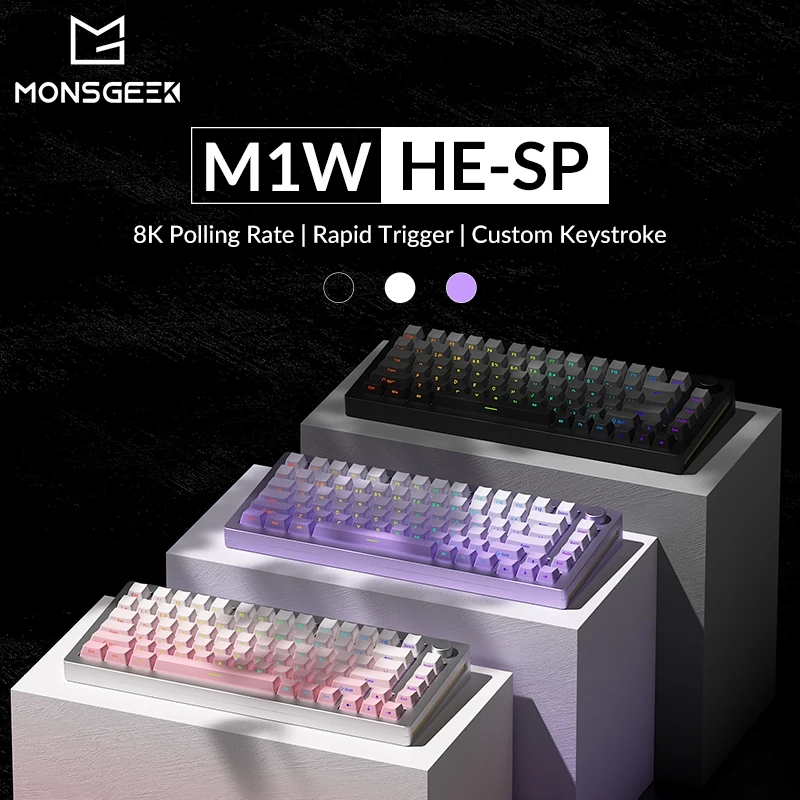 Akko-メカニカルキーボードMONSGEEK-M1W HE-SP,磁気スイッチ,75% rgb 