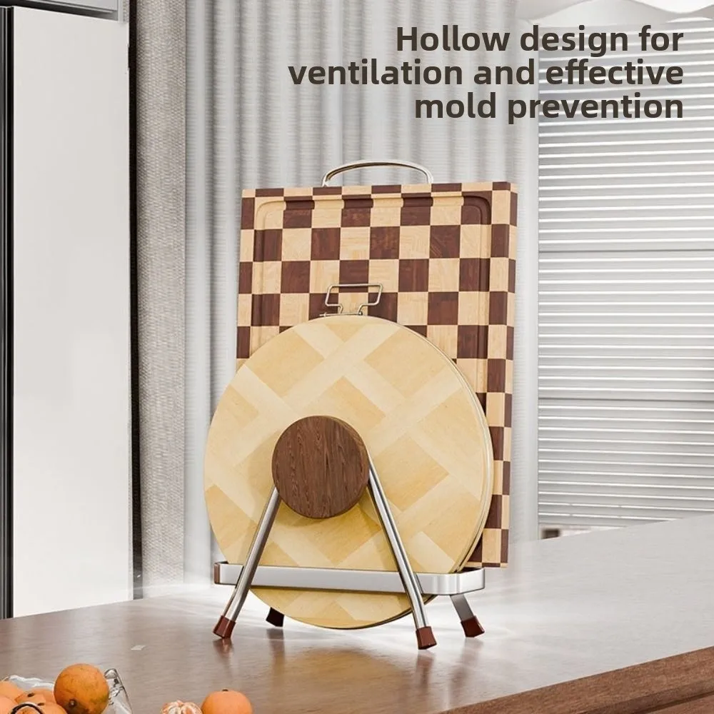 Stable Cutting Board Holder Space-saving Rustproof Pot Lid Organizer Thickened Retro Pot Cover Shelf Kitchen Accessories