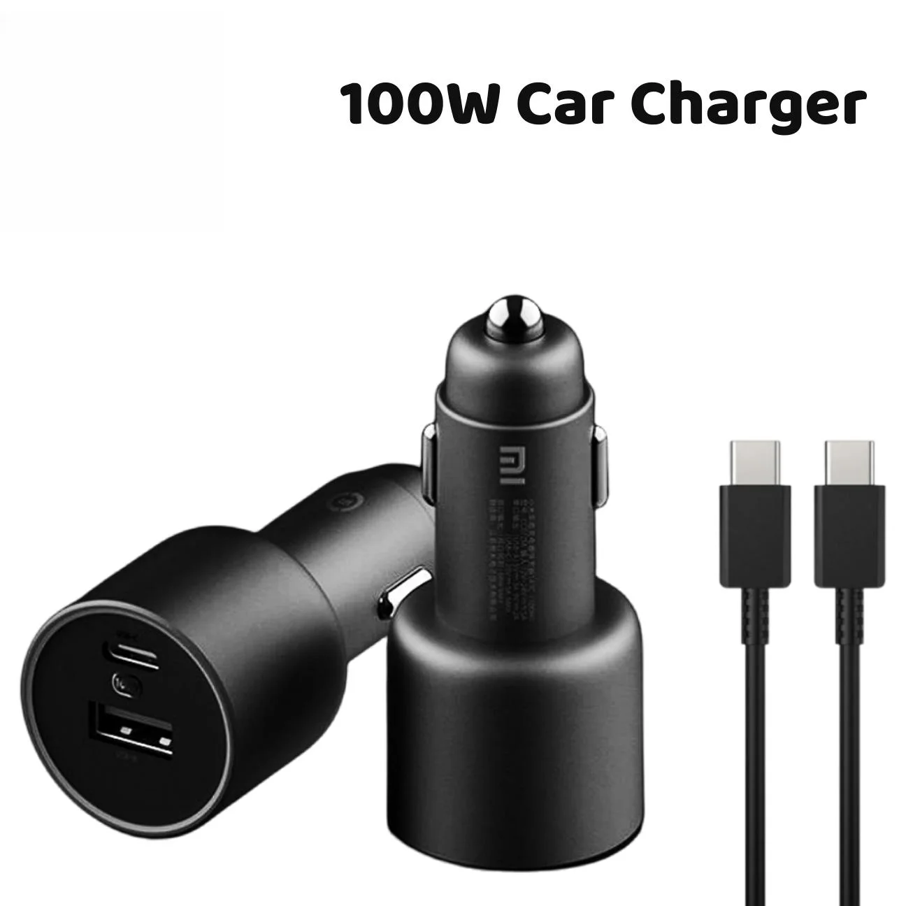Genuine Xiaomi Car Charger 100W 1A1C Dual Port Turbo Fast Charge Adapter  for Redmi Note 12T 12 11S 10S Pro MI 13 12 Usb C Cable