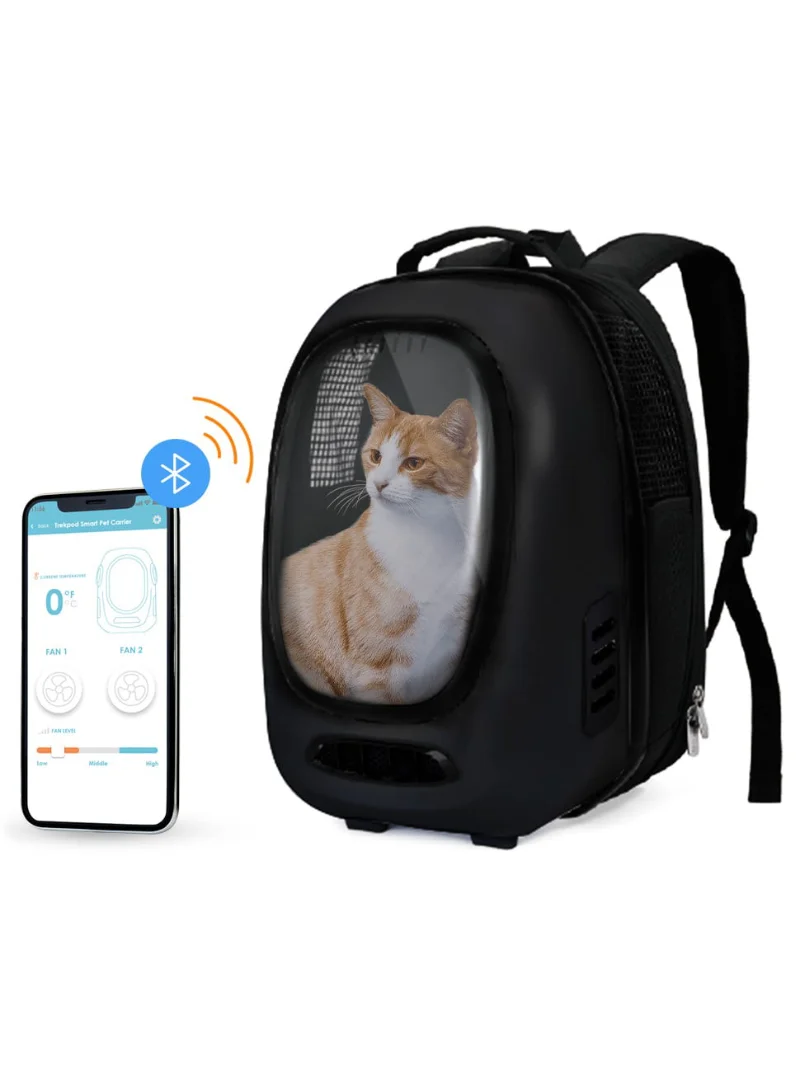 

Smart Pet Carrier Backpack for Cats, Small Dogs and Puppies upto17 lbs, Intelligent Temperature Control, App- Enabled
