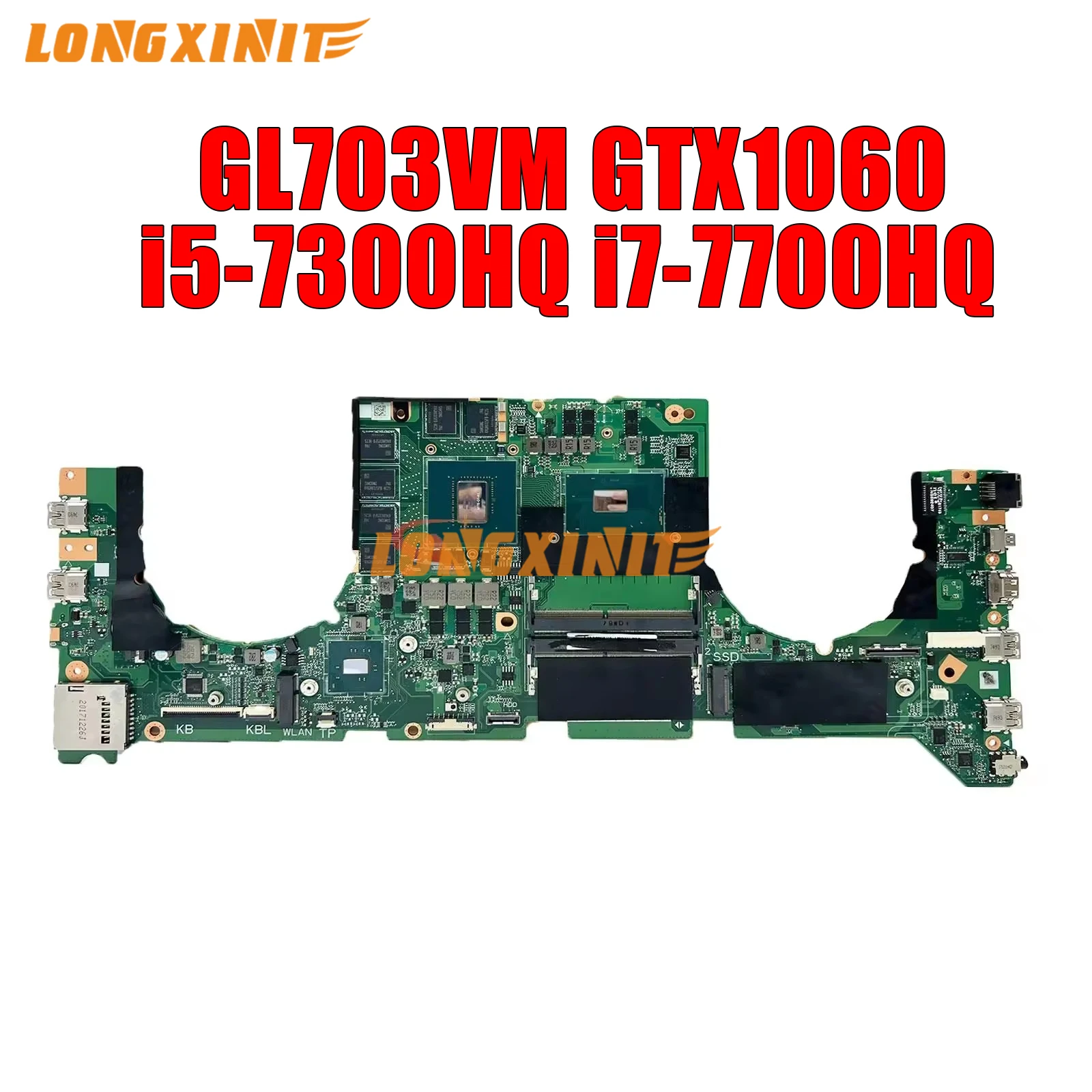 Материнская плата GL703VD для ASUS ROG GL703VM DABKNMB1AA0, материнская плата ноутбука, I5-7300HQ, GTX1060 V3G/V6G.
