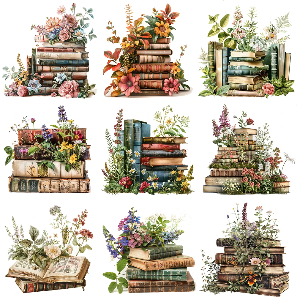

Retro Flowers Plant Book Stickers Pack Varied Customized for Kids Crafts Scrapbooking Laptop Luggage Aesthetic Graffiti Decals