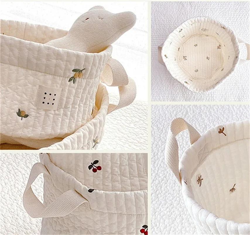 INS Baby Bags Cute Bear Embroidery Diaper Bag Caddy Nappy Cart Storage Mummy  for Newborn Diapers  Maternity Bag Toys Organizers - 5