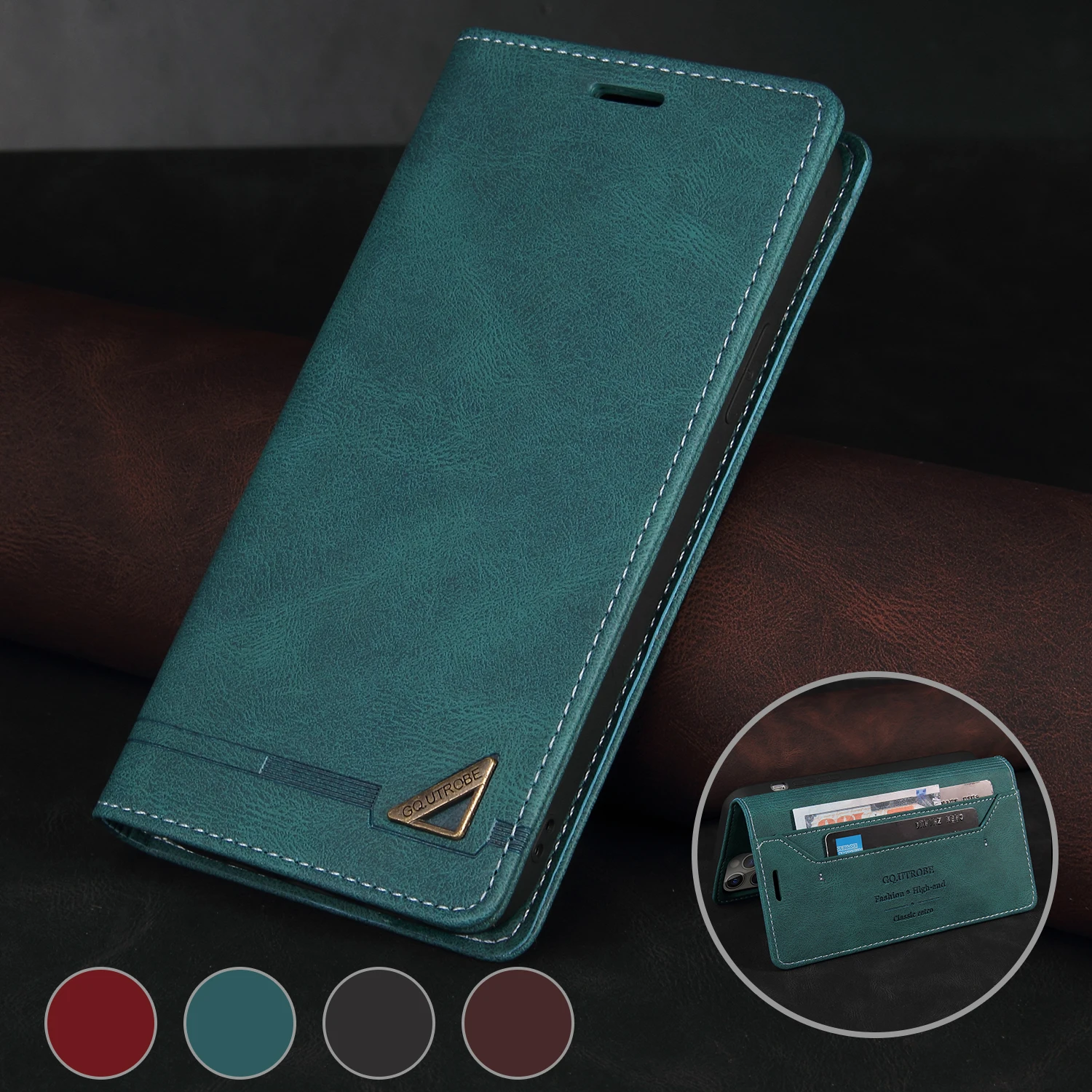 Anti-theft Leather Case For Redmi Note 11 Pro 11S 10 9S 8 7A Redmi 10 9 8 7A Mi POCO F3 X3 X4 NFC M3 M4 Pro 11T Phone Cover Case 