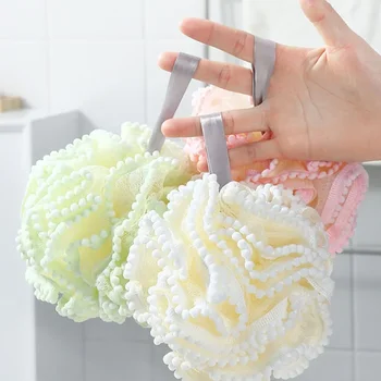 부드러운 샤워 메쉬 포밍 바디 스크럽, 각질 제거 백 브러시, 귀여운 목욕 공, 레이스 목욕 버블 볼, 목욕 액세서리