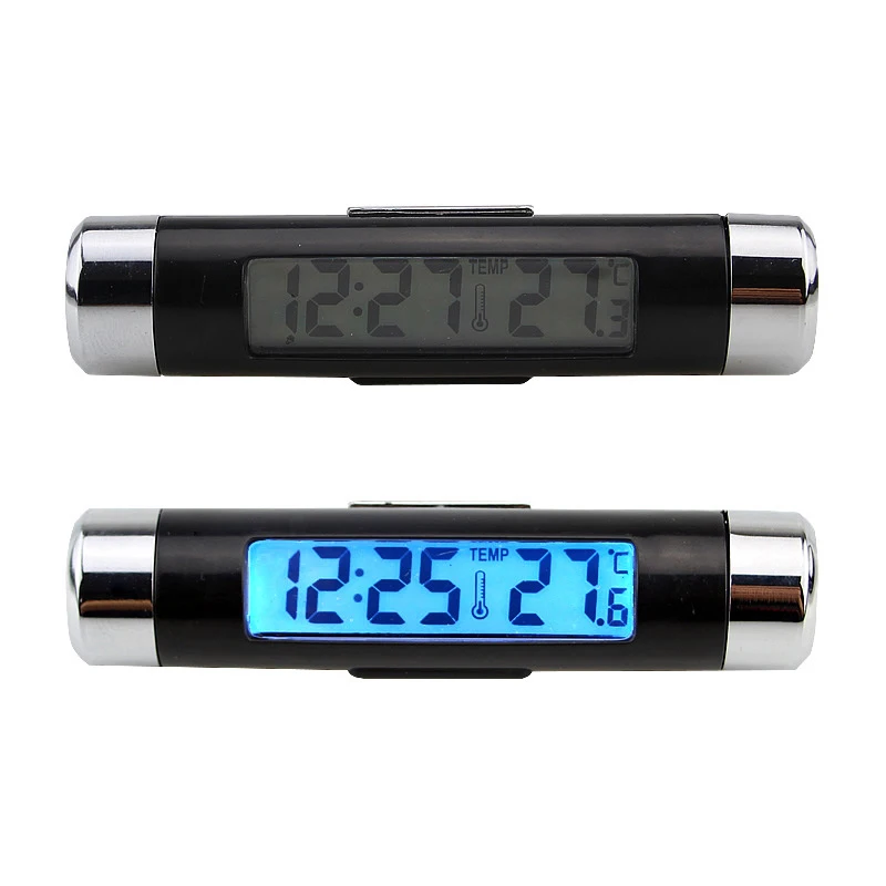 2er-Pack Autouhr 2 in 1 Auto Digitaluhr con Thermometer Fahrzeug Dashboard  Uhr Mini Digitaluhr für Universelle Autos : : Auto & Motorrad