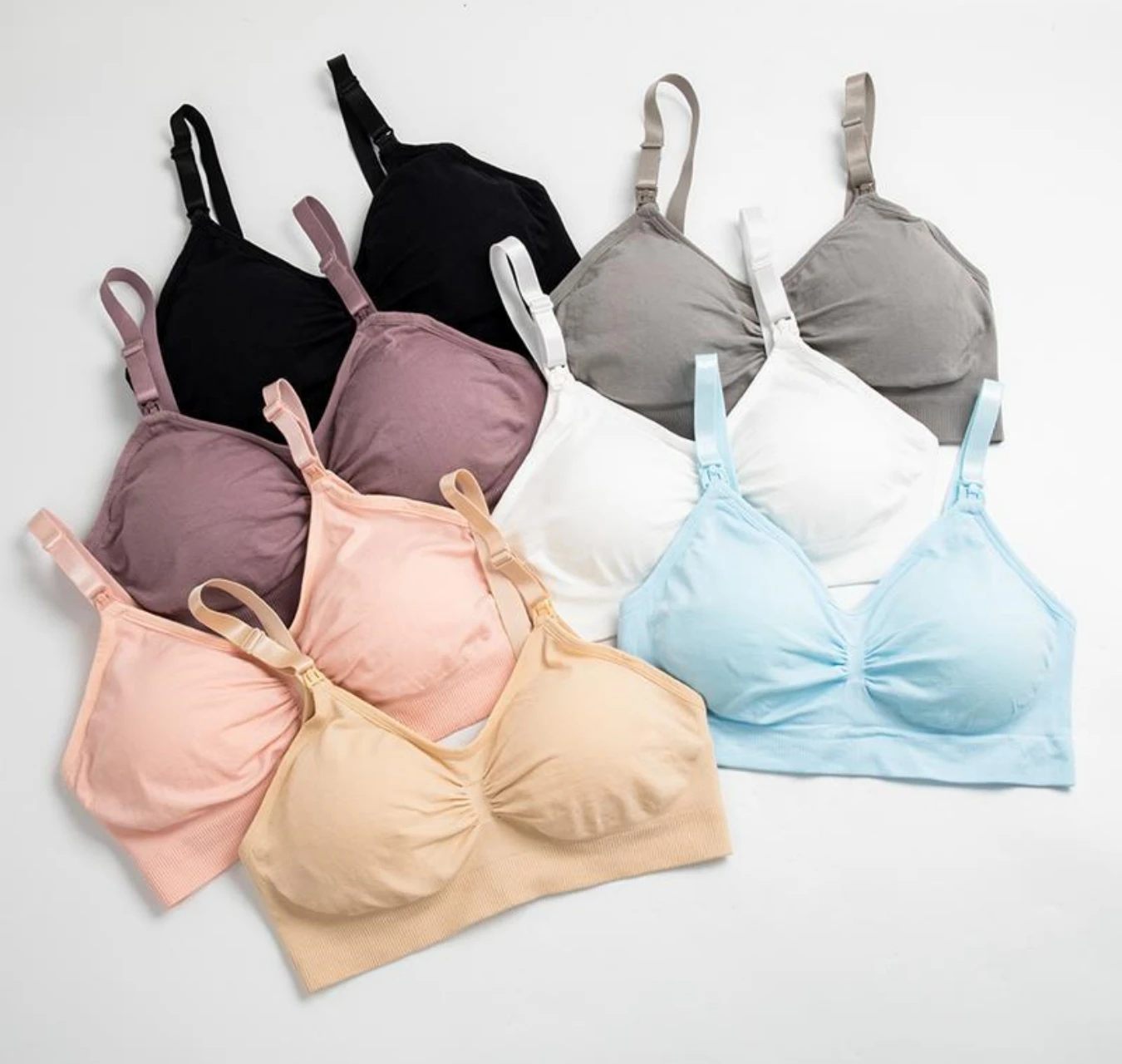 3pcs/Set High Quality Maternity Nursing Bras Cotton Breastfeeding Pregnant Underwear Seamless Large Size Breathable Bra Push Up 2