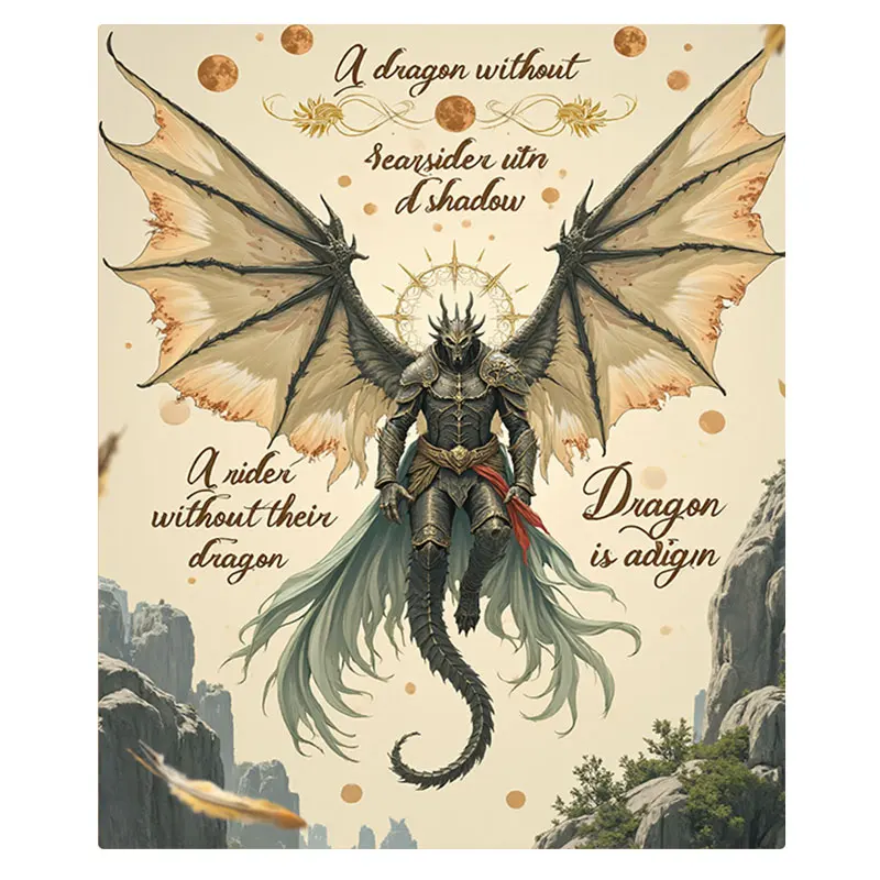 Dragon Rider Fantasy Flannel Blanket for Cozy Adventures