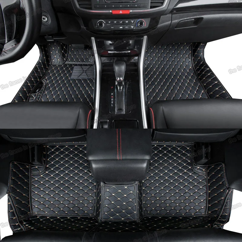 

leather car interior floor mats for honda accord 2013 2014 2015 2016 2017 carpet pad non-slip accessories 9 9th sport cover auto