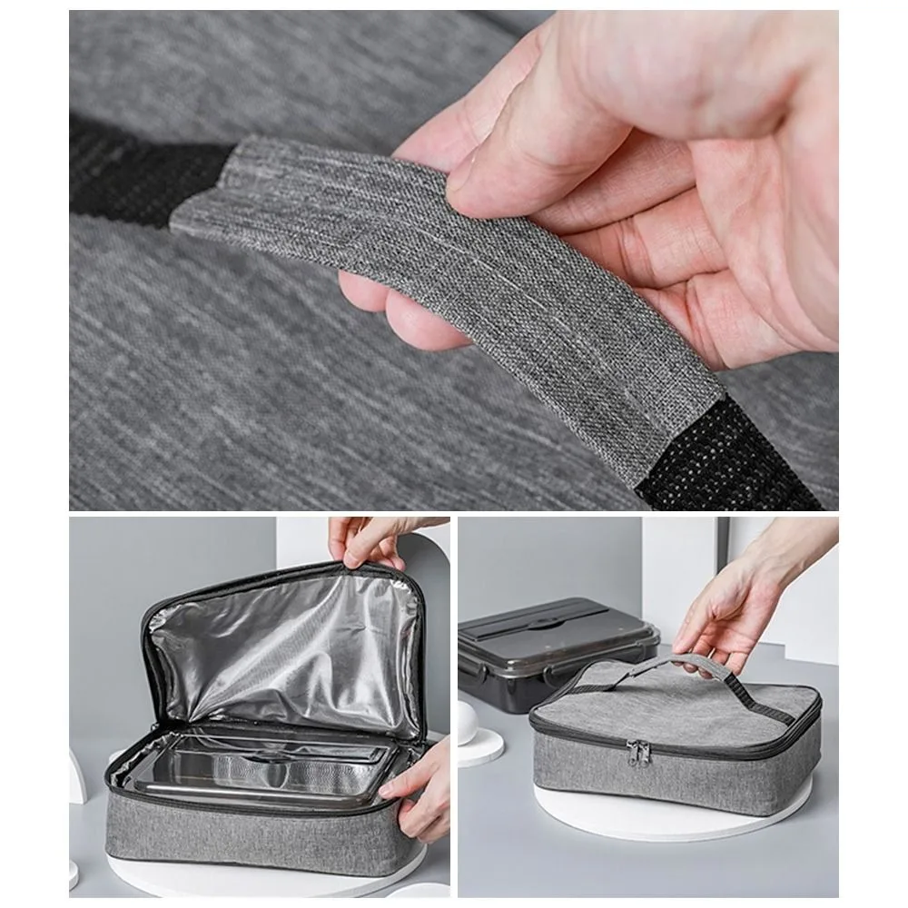 Quadratische Thermische Lunch-Tasche Große Kühltasche Lebensmittelträger Snack-Tasche Verstärkte Isolierte Kühltaschen – Detail 9