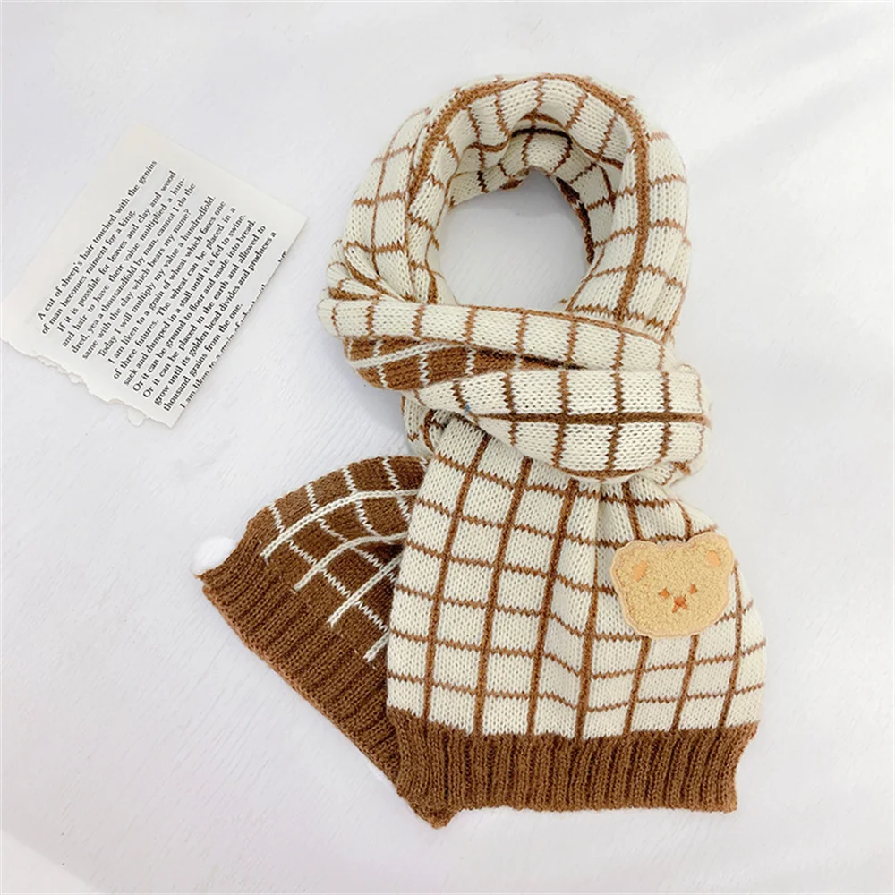 Kids Scarf Boys Girls Baby Winter Warm Bear Scarf Knit Shawl Children Neck Collar Keep Warm Accessories Cheap Parent