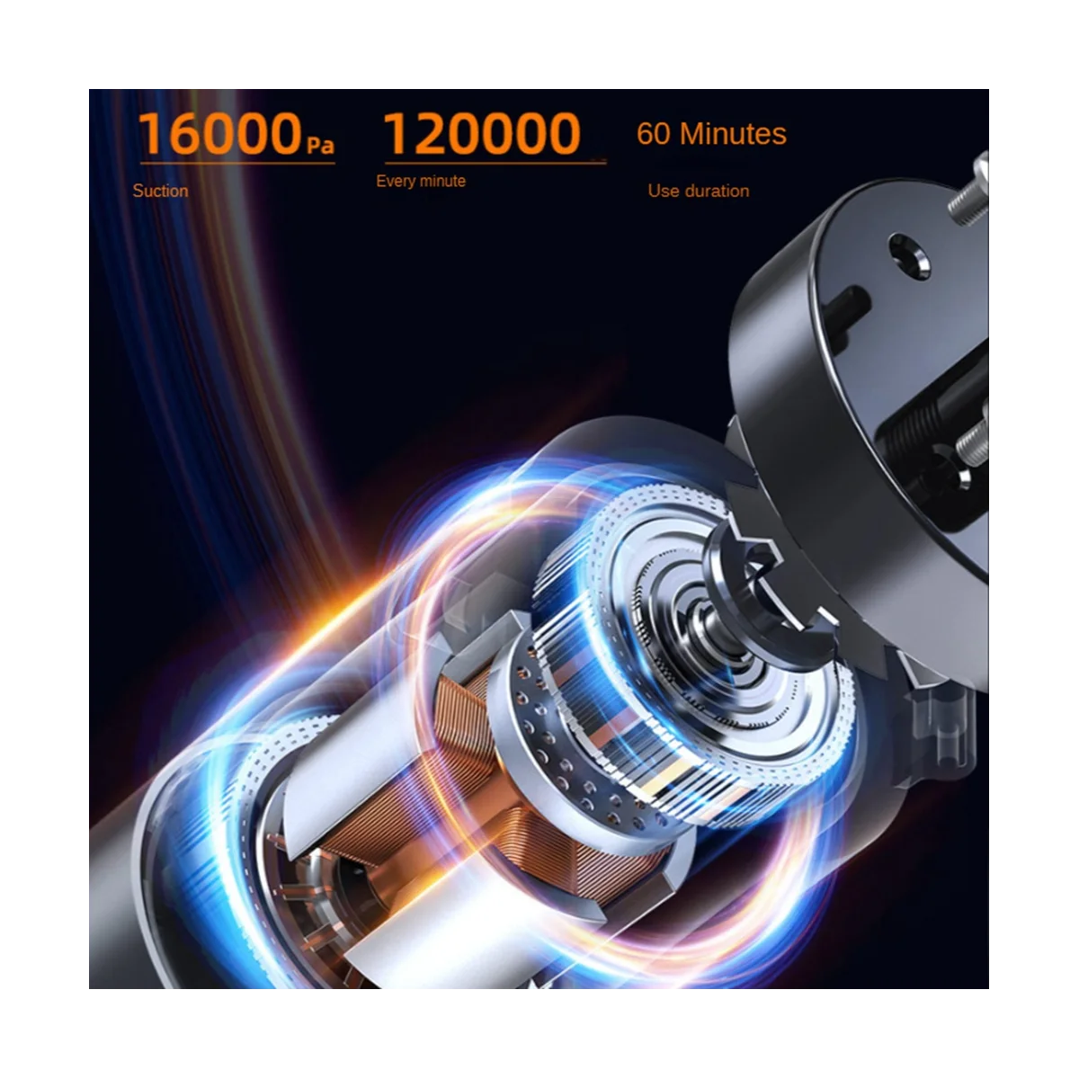 16000Pa Car Vacuum Cleaner Air Pump Wireless Vacuum Cleaner for Household Auto Cleaning Mini Portable Cleaner-B
