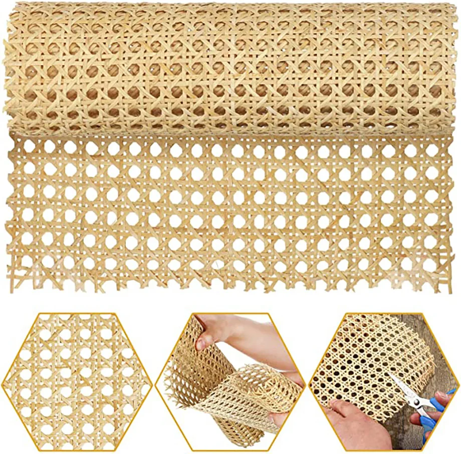 30-70CM Rattan Webbing Genuine Indonesian Rattan Roll Wall Decoration  Furniture Repair Material