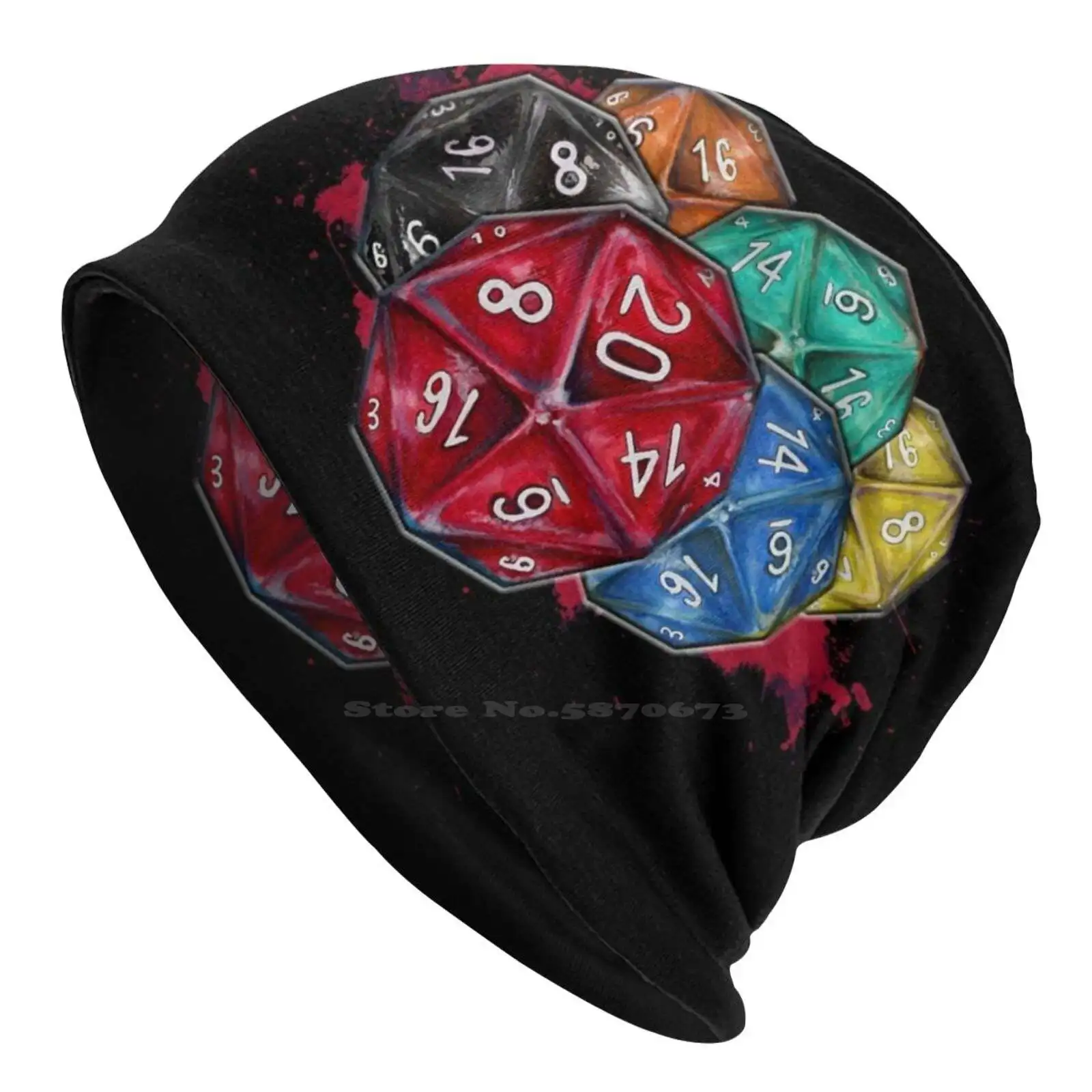 Die! Die! Die! Cappello Lavorato A Maglia Berretto Caldo Berretti Da Esterno E Gioco Di Ruolo Rpg Die Dice Game Old School Critical Hit 20 Roller Play