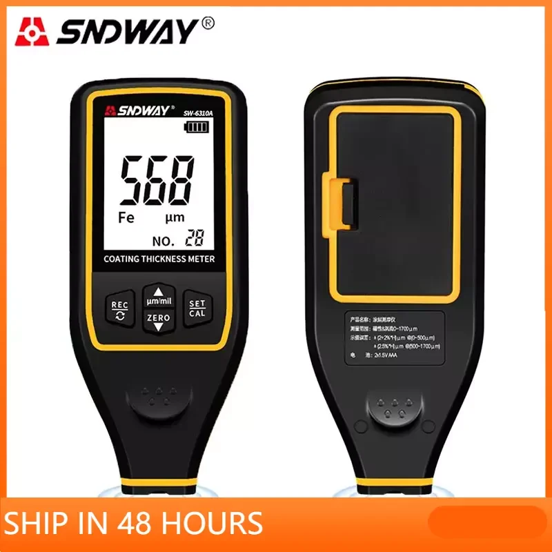 

SNDWAY Digital Paint Coating Thickness Gauge Car Detector Refinishing Paint Micrometer Automotive Test High-Precise Probe Meter