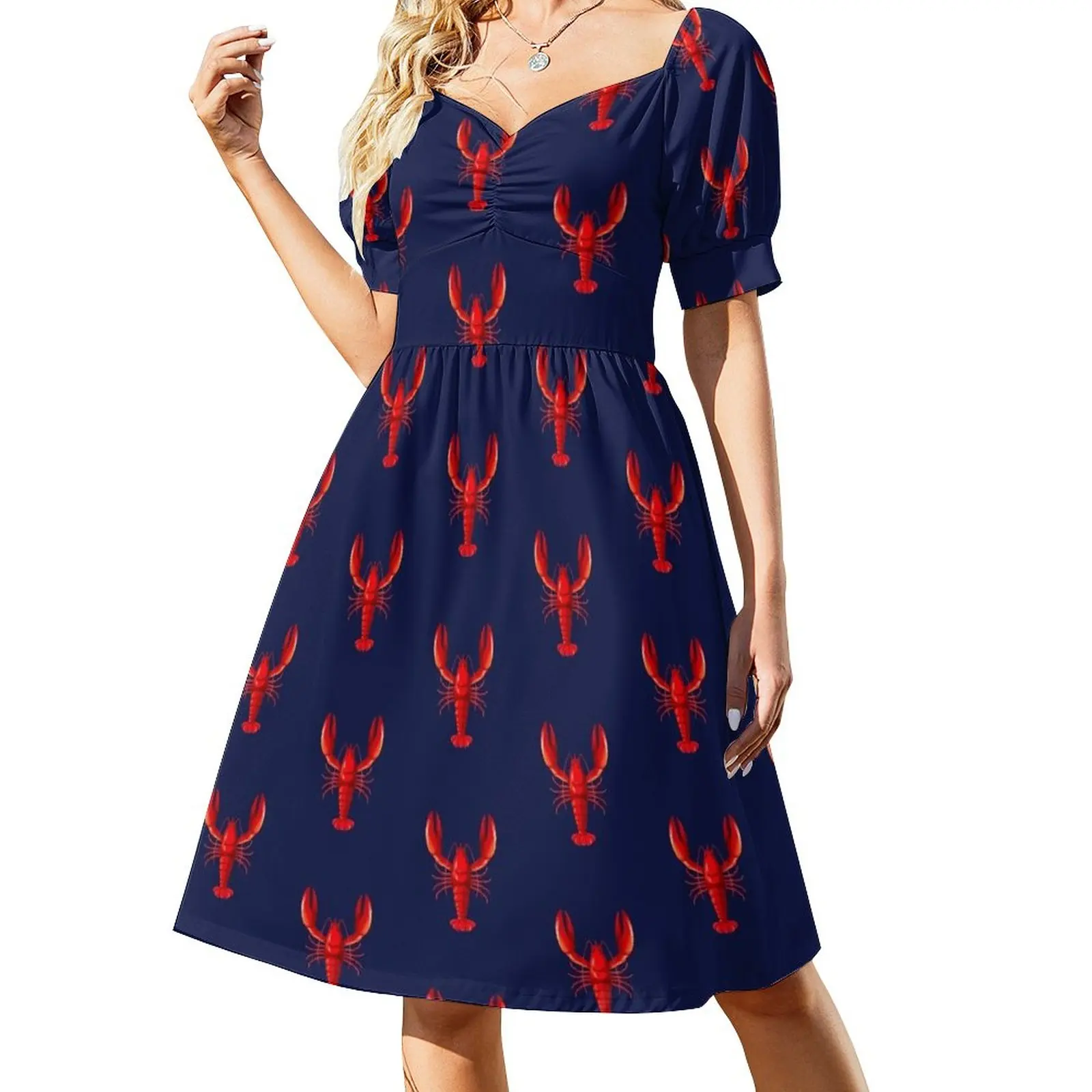 

Red Lobster Crustacean Shellfish Pattern Sleeveless Dress Dress for pregnant women summer dresses ladies 2023
