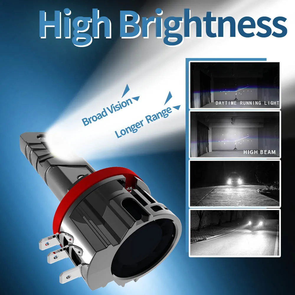 2 Stück H15 PGJ23t-1 LED-Scheinwerferlampen 12V 55W Leistungsstarke Weiße DRL Turbo-Diode Auto-Nebelscheinwerfer Tagfahrlicht Fahrzeug – Detail 5