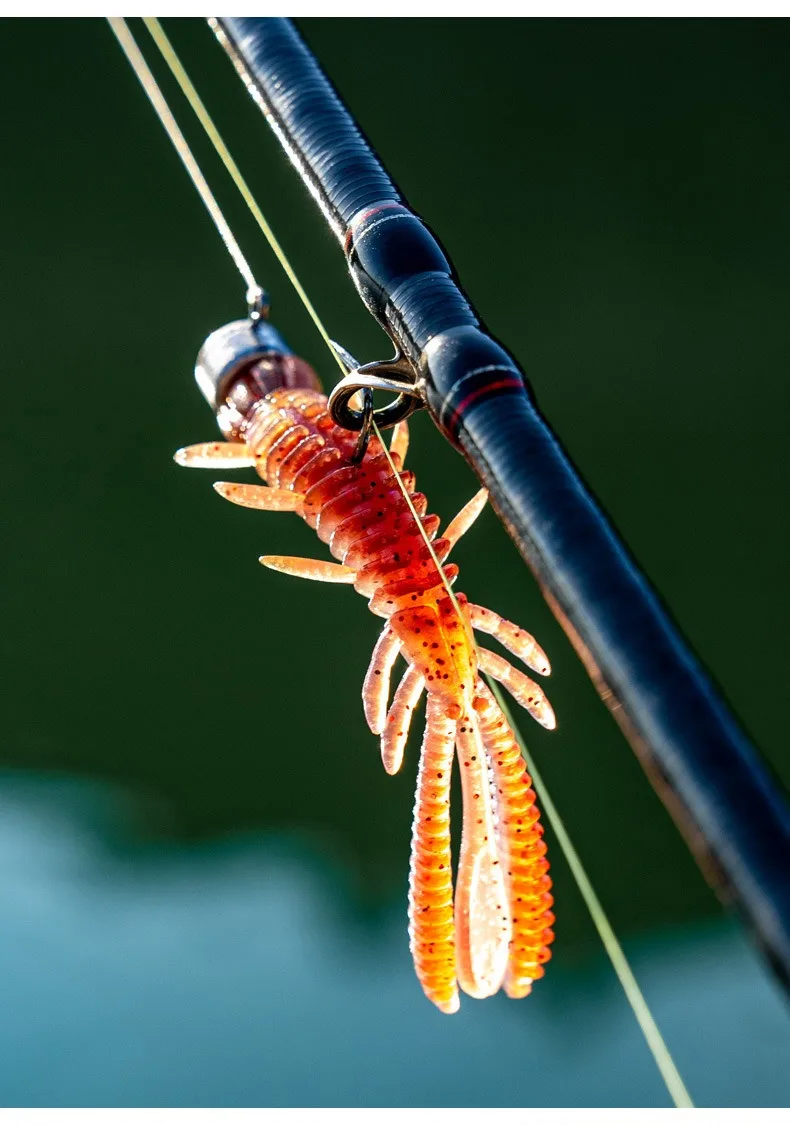 15 Stück Schwimmende Weiche Garnelen-Angelköder 5/6/7CM Garnelen-Schwimmköder Jig Salzwasser-Silikonköder mit Fischattraktionsmittel – Detail 16