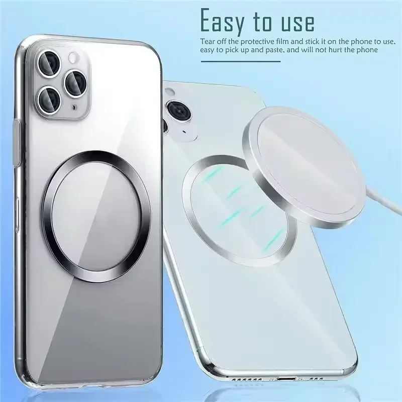 Universelle Metallringe, Aufkleber, Magsafe, magnetische kabellose Ladeplatte aus Eisenblech für iPhone, Samsung, Xiaomi, Autoladegerät_voghion.com
