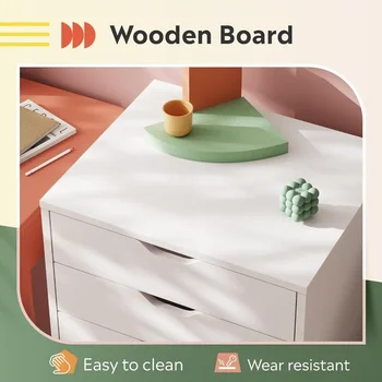 7-Drawer Organization Storage Cabinet Wood Storage Dresser Cabinet With Wheels Cabinets for Living Room Chairs Rotating Bookcase 4