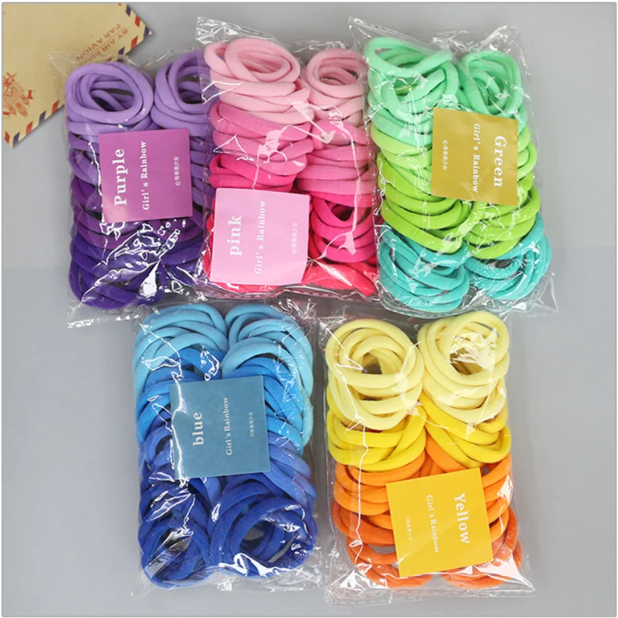 50/100pcs/Set Elastic Hair Bands Girls Hair Accessories Colorful Nylon