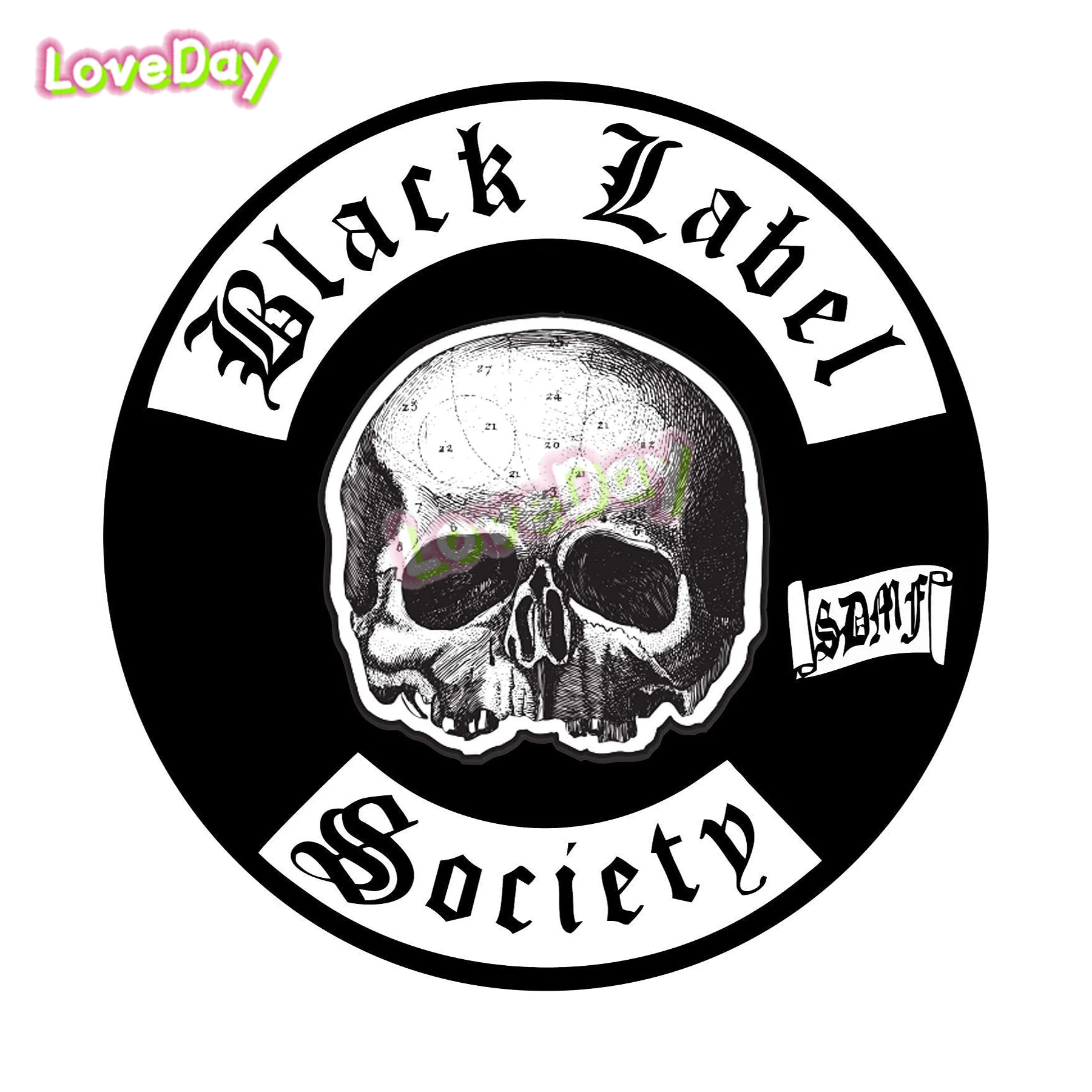 Black Label Society Band Logo Sticker Vinyl Car Motorcycle Musical Instrument Decoration Decal Black Skull Letter Stickers