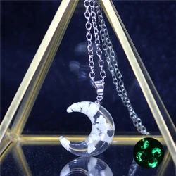 Elegant Transparent Resin Moon Pendant Necklace with Blue Sky and White Cloud Design (13)