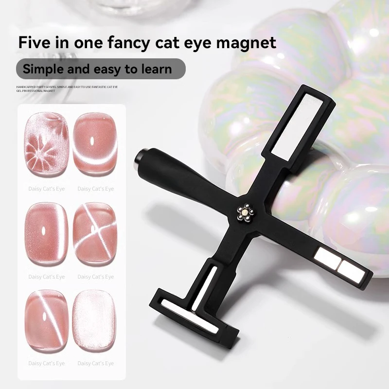 

5 in 1 Nail Art Cat Magnet Stick with Sleeve Magnetic Gel for Nail Gel Polish Line Strip Multi-function Magnet Board Nail Tool