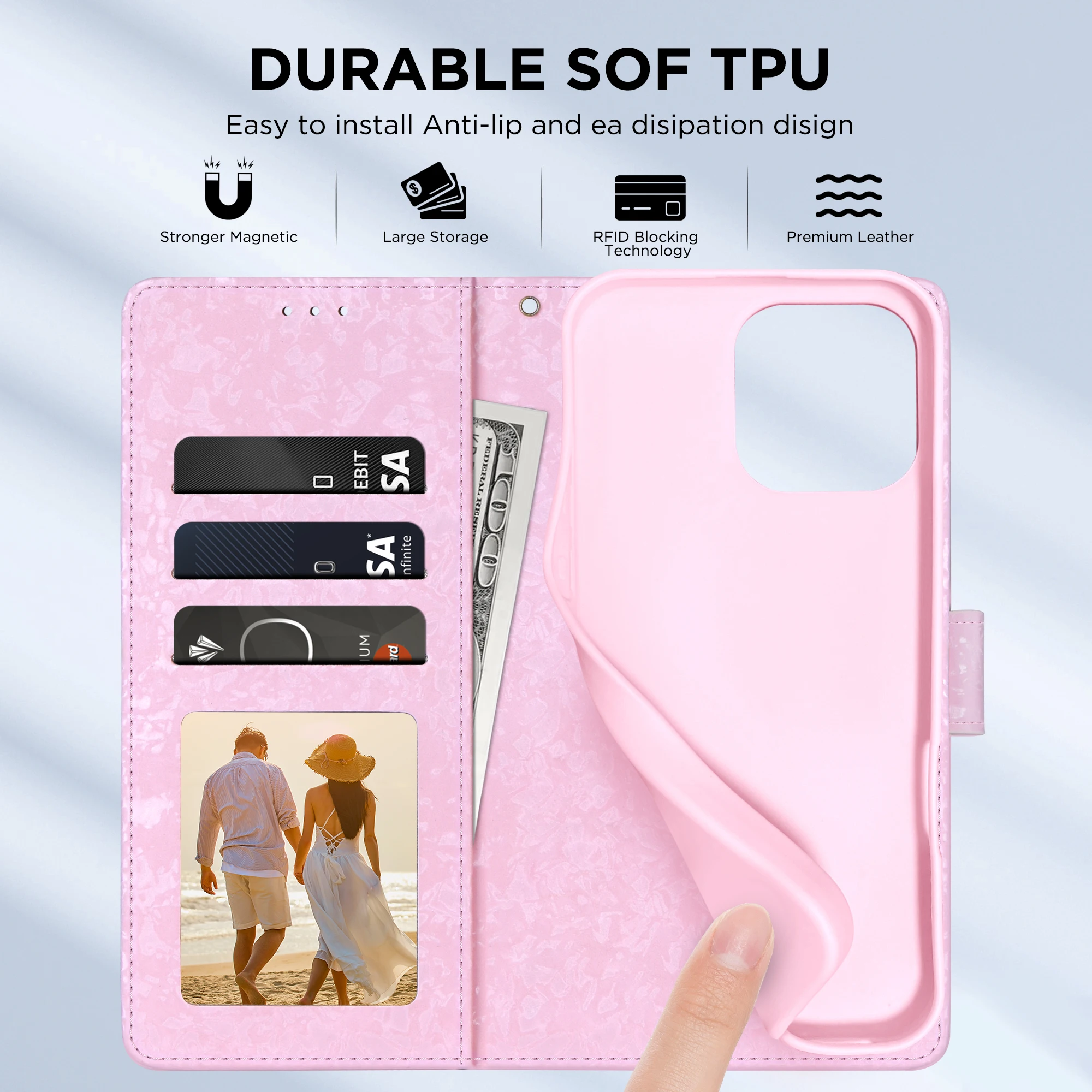 Floral Leather Wallet Phone Case