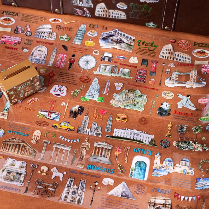 World Travel Decorative Tape Stickers for Journals & Scrapbooking - Creative DIY Supplies