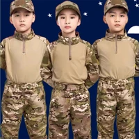 Uniforme tactique pour garçons, ensembles de vêtements de chasse, combinaisons de Camouflage Airsoft pour enfants, entraînement de randonnée en plein air Parent-enfant 4