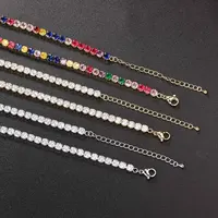 Hip Hop glacé Tennis chaîne collier pour hommes femmes de luxe cubique Zircon cristal court Rock cou accessoires bijoux OHN016 6