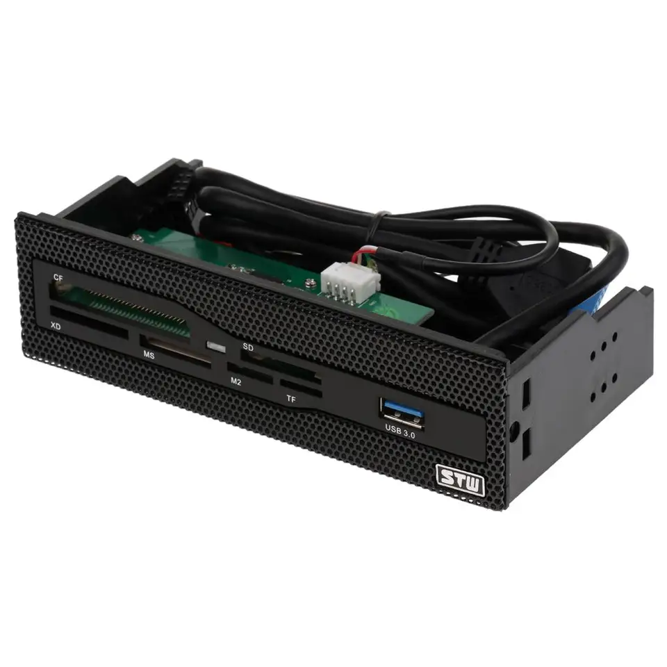 Bewinner 5.25 Pollici Lettore Scheda Interna Multifunzione, Pc Pannello Anteriore Usb 3.0 Lettore Di Schede Interno Con 3 Porte Usb 3.0, Supporta M2, Mso, Sd, Ms, Xd, 64G Cf Card