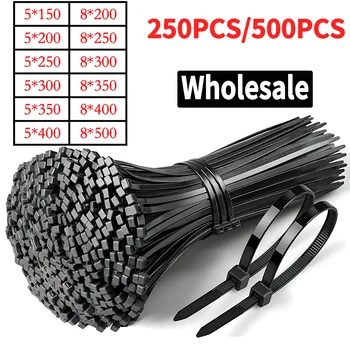 500lbs แรงดึงสายผูกไนลอน 5x200 5x300 มม.5x500 มม.,Heavy Duty UV Zip Ties สําหรับกลางแจ้งอุตสาหกรรม 1