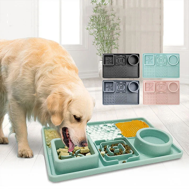 Multifunction Pet Slow Feeder Bowls Dog Licking Mat With Suction Cups For Anxiety Relief Dog Cat Water Drinking Eating Food Multifunction Pet Slow Feeder Bowls Dog Licking Mat With Suction Cups For Anxiety Relief Dog Cat Water Drinking Eating Food